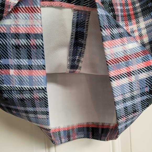 Nicholas Red White And Blue Checkered Plaid Mini Skirt - Picture 4 of 8